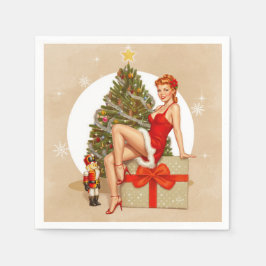 Nutcracker Sweet Retro Pin-up Kerstmisse Doekjes Servet