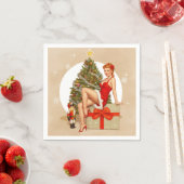 Nutcracker Sweet Retro Pinup Christmas Napkins Servet (Insitu)