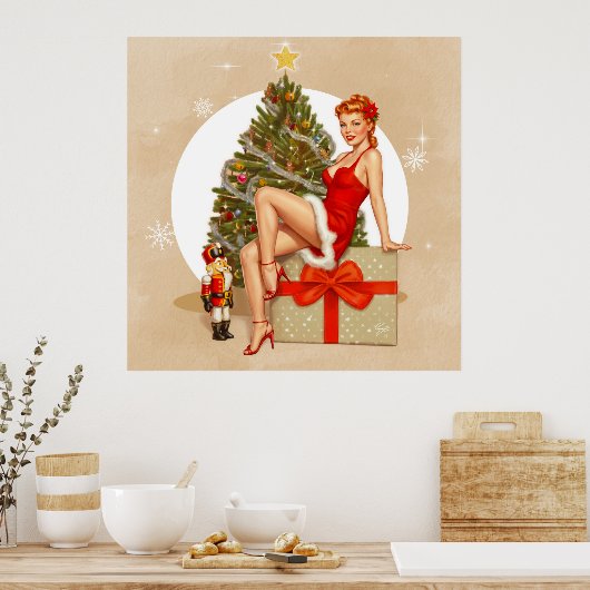 Nutcracker Sweet Retro Pinup Christmas Poster (Keuken)
