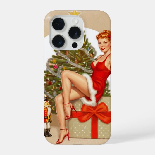 Nutcracker Sweet Retro Pinup Kerst iPhone Hoesje 15 Pro Case (Achterkant)