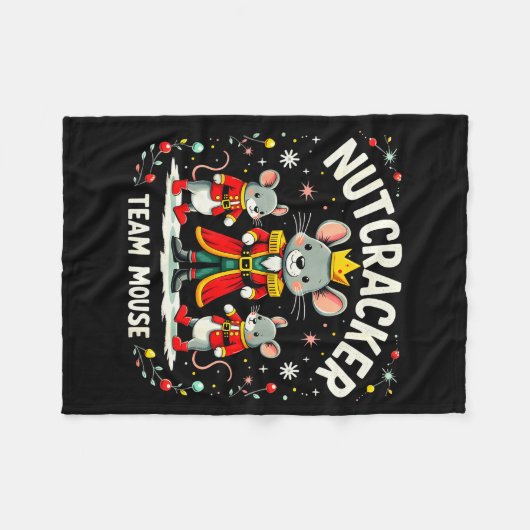 Nutcracker Team Mouse Christmas Ballet Gift Merry Fleece Deken (Voorkant (Horizontaal))