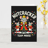 Nutcracker Team Mouse Christmas Ballet Gift Merry  Kaart (Gele Bloem)