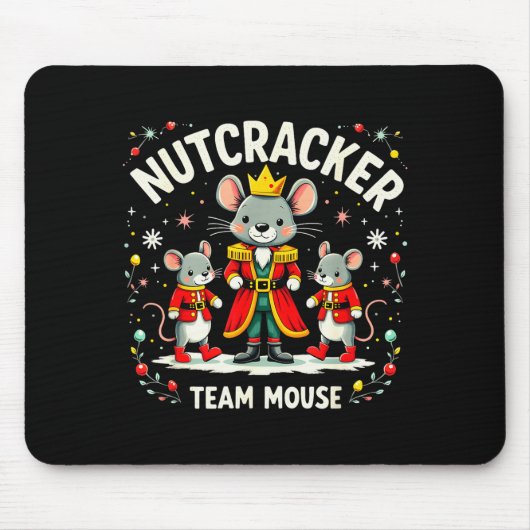 Nutcracker Team Mouse Christmas Ballet Gift Merry Muismat (Voorkant)