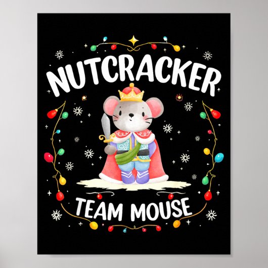 Nutcracker Team Mouse Christmas Dance Ballet Merry Poster (Voorkant)