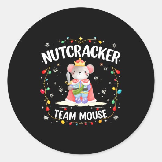 Nutcracker Team Mouse Christmas Dance Ballet Merry Ronde Sticker (Voorkant)