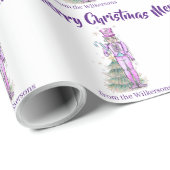 Nutcracker Thema Eigen naam Paarse Kerstmis Cadeaupapier (Rol Hoek)