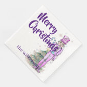 Nutcracker Thema Eigen naam Paarse Kerstmis Servet (Hoek)