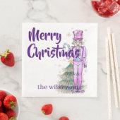 Nutcracker Thema Eigen naam Paarse Kerstmis Servet (Insitu)