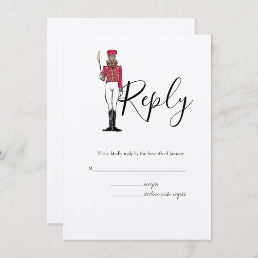 Nutcracker ThMED RSVP Wedding Informatiekaartje (Voorkant / Achterkant)