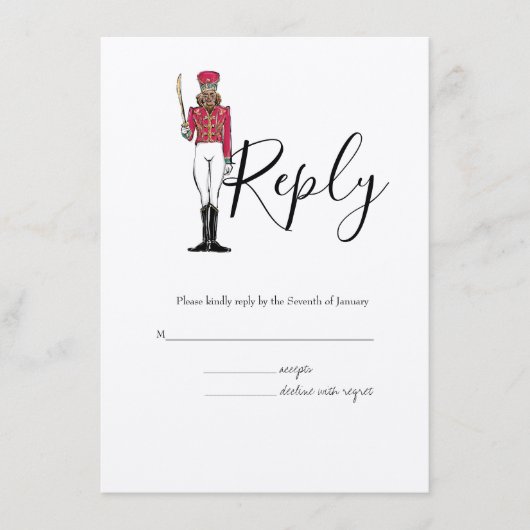 Nutcracker ThMED RSVP Wedding Informatiekaartje (Voorkant)