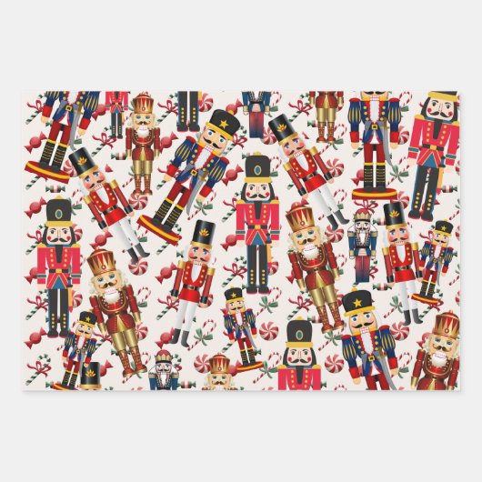 Nutcracker Toss Christmas Candy 3 Inpakpapier Vel (Voorkant)