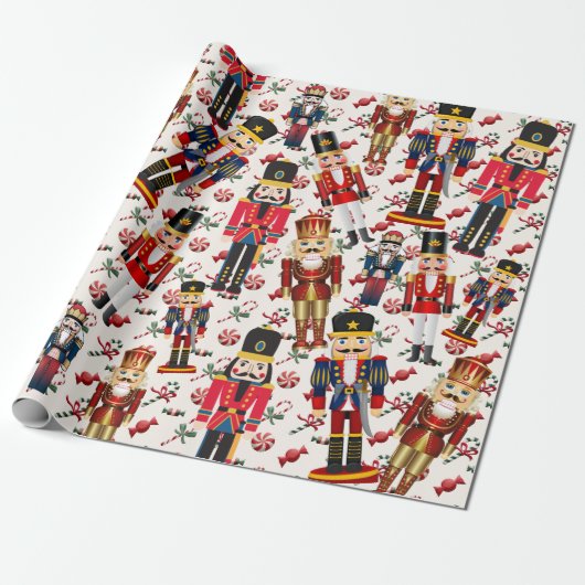 Nutcracker Toss Snoep Gift Cadeaupapier (Uitgerold)