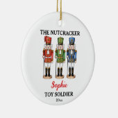 Nutcracker Toy Soldier Custom Name Christmas Keramisch Ornament (Rechts)