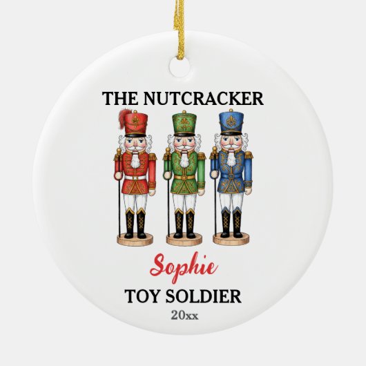 Nutcracker Toy Soldier Custom Name Christmas Keramisch Ornament (Achterkant)
