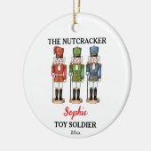 Nutcracker Toy Soldier Custom Name & Photo Keramisch Ornament (Links)