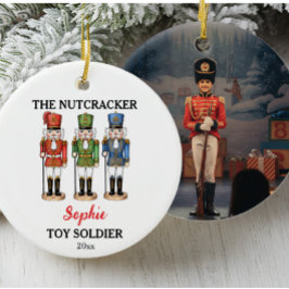 Nutcracker Toy Soldier Custom Name & Photo Keramisch Ornament