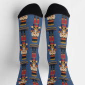 Nutcracker Toy Soldier Drummer Blue Christmas Sokken (Top)