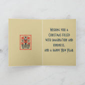 Nutcracker Toy Soldier Minimal Nordic Christmas Kaart (Binnen)