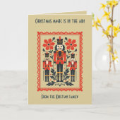 Nutcracker Toy Soldier Minimal Nordic Christmas Kaart (Gele Bloem)