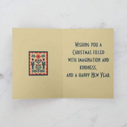 Nutcracker Toy Soldier Nordic Christmas Minimal St Kaart (Binnen)