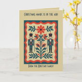 Nutcracker Toy Soldier Nordic Christmas Minimal St Kaart (Gele Bloem)