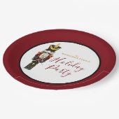 Nutcracker Traditional Holiday Christmas Red Papieren Bordje (Gekanteld)