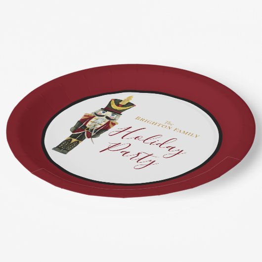 Nutcracker Traditional Holiday Christmas Red Papieren Bordje (Gekanteld)