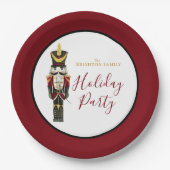 Nutcracker Traditional Holiday Christmas Red Papieren Bordje (Voorkant)