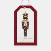 Nutcracker Traditioneel Kerstmis Persoonlijke Rode Cadeaulabel (Voorkant)