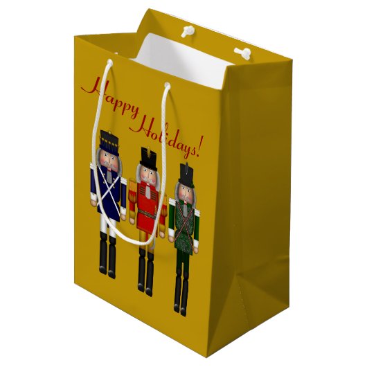 Nutcracker Trio-Gold-GIFT BAG M Medium Cadeauzakje (Voorkant Gekanteld)