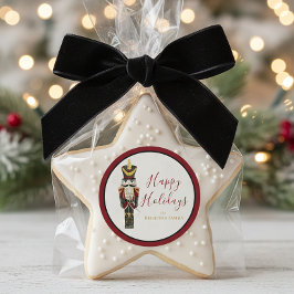 Nutcracker Watercolor Christmas Holiday Red Ronde Sticker