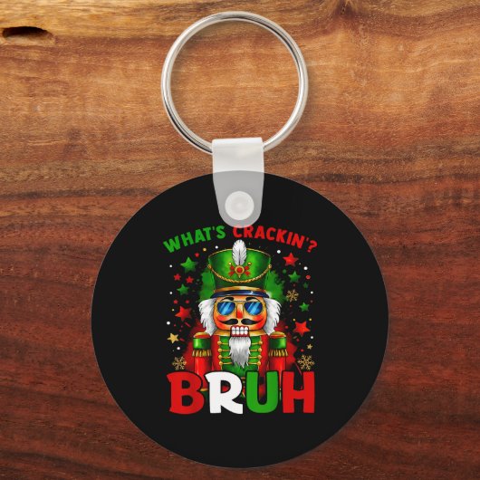 Nutcracker What's Crackin Bruh Funny Christmas Men Sleutelhanger (Voorkant)