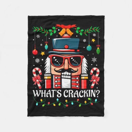 Nutcracker What's Crackin Funny Christmas Men Wome Fleece Deken (Voorkant)