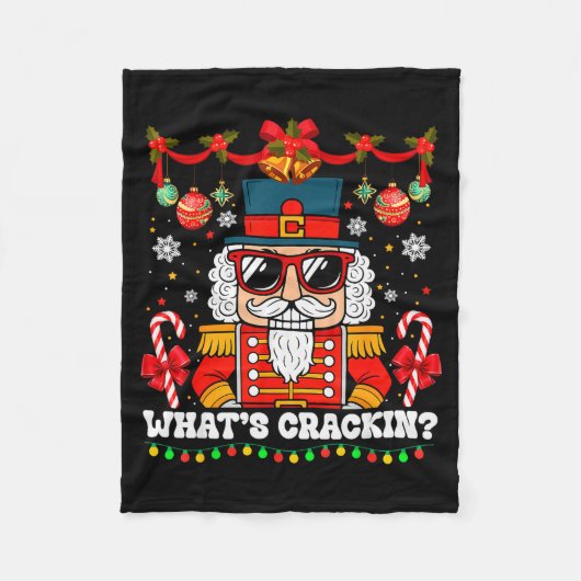 Nutcracker What's Crackin Funny Christmas Men Wome Fleece Deken (Voorkant)