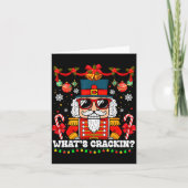 Nutcracker What's Crackin Funny Christmas Men Wome Kaart (Voorkant)
