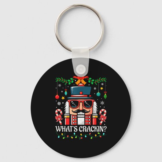 Nutcracker What's Crackin Funny Christmas Men Wome Sleutelhanger (Voorkant)