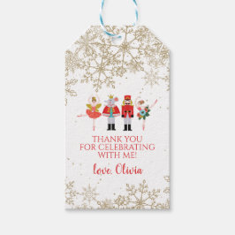 Nutcracker Winter Ballet Gold Snowflake Birthday Cadeaulabel