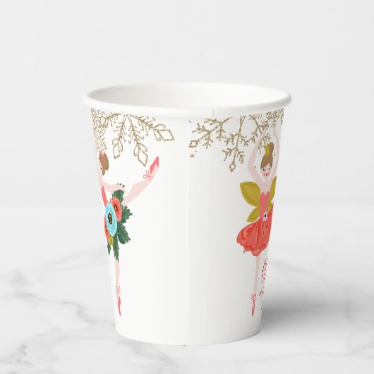 Nutcracker Winter Ballet Gold Snowflake Birthday P Papieren Bekers (Rechts)