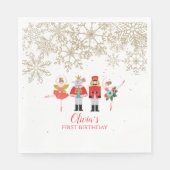 Nutcracker Winter Ballet Gold Snowflake Birthday Servet (Voorkant)