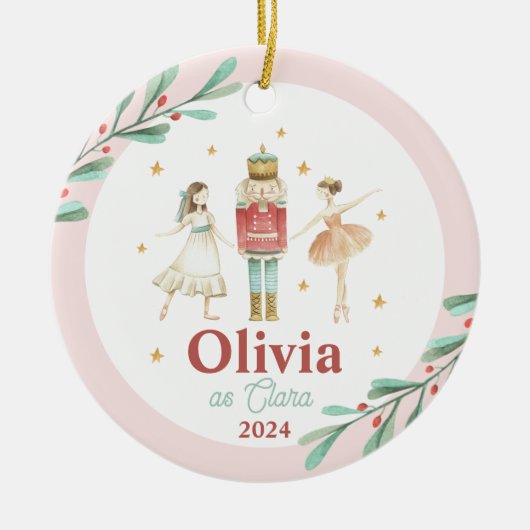 Nutcracker Winter Ballet Kerstmis Keramisch Ornament (Voorkant)