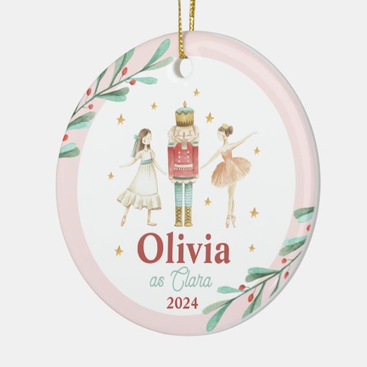 Nutcracker Winter Ballet Kerstmis Keramisch Ornament (Links)
