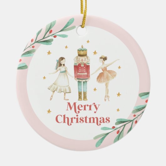 Nutcracker Winter Ballet Kerstmis Keramisch Ornament (Voorkant)