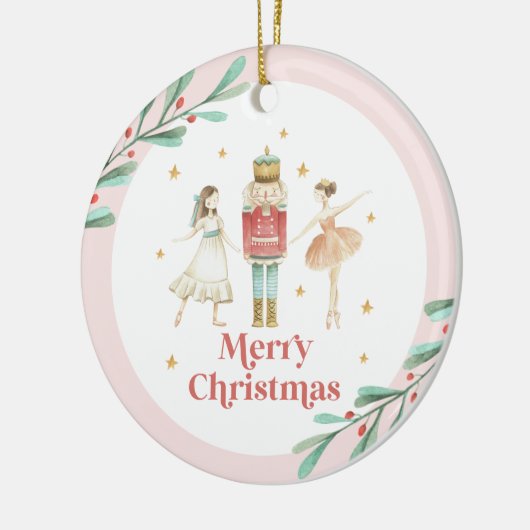 Nutcracker Winter Ballet Kerstmis Keramisch Ornament (Links)