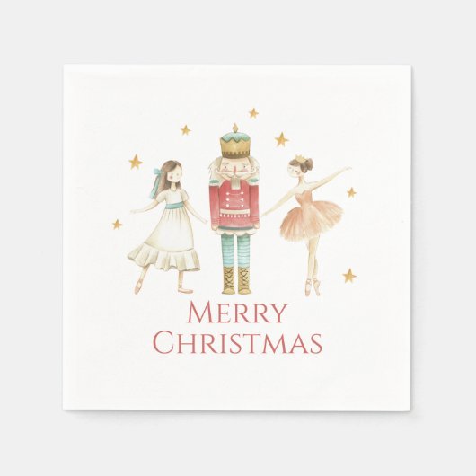 Nutcracker Winter Ballet Kerstmis Servet (Voorkant)