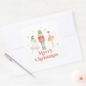Nutcracker Winter Ballet Kerstmis Vierkante Sticker (Envelop)