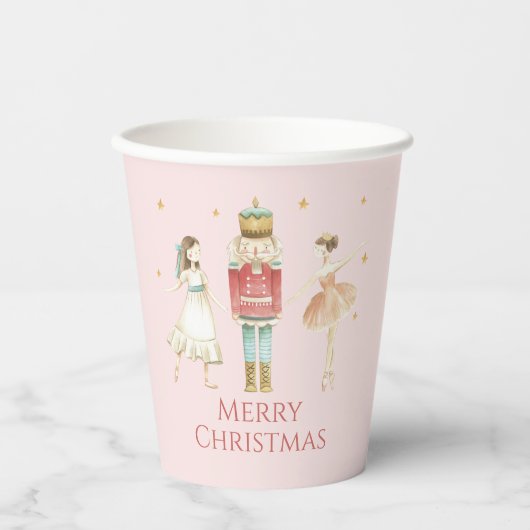 Nutcracker Winter Ballet roze Kerstmis Papieren Bekers (Voorkant)