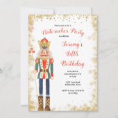 Nutcracker Winter Birthday Boy Invitation Kaart (Voorkant)
