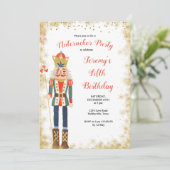Nutcracker Winter Birthday Boy Invitation Kaart (Staand voorkant)