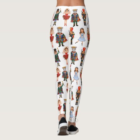 Nutcracker Winter Holiday Ugly Kerstmis Leggings (Achterkant)