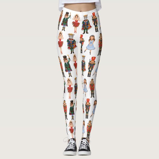 Nutcracker Winter Holiday Ugly Kerstmis Leggings (Voorkant)